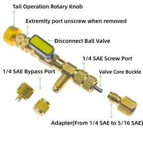 Bihyngair 976579300428 Valve Core Remover Installer Tool With Dual Size Sae 1/4 And 5/16 Por #3 Bihyngair 976579300428 Valve Core Remover Installer Tool With Dual Size Sae 1/4 And 5/16 Por #3