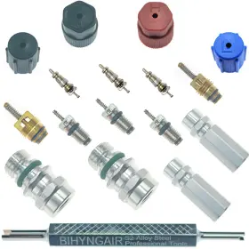 Br-10 Bihyngair 17pcs Air Conditioning Valve Core Kit Cap And Set Ac Valves W Br-10 Bihyngair 17pcs Air Conditioning Valve Core Kit Cap And Set Ac Valves W