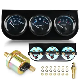 Bl-3in1-0107bn Bllyogu Universal 52mm 3-in-1 Car Dashboard Gauge Kit Voltage Water Temp And Oil Pre Bl-3in1-0107bn Bllyogu Universal 52mm 3-in-1 Car Dashboard Gauge Kit Voltage Water Temp And Oil Pre