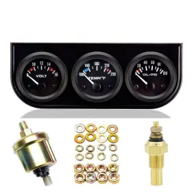 Bl-3in1-0320 Bllyogu 52mm 3-in-1 Car Gauge Kit - Voltage Meter Water Temperature And Oil Pressure