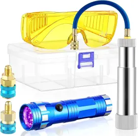 0532 Branded 445044157106 Oil And Dye Injector Kit With 1/4 Inch Connector Compatible Sae Flashlight Uv P