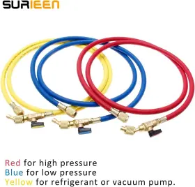Branded R134a Refrigerant Charging Hose With Ball Valves Hvac Hoses 1/4ftft Sae R410a 800 Psi Fi #3