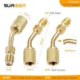 Branded01 705353425332 R410a Adapter Mini Split 5/16 Sae Female To 1/4 Male With Valve #2