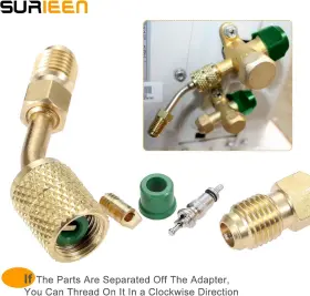 Branded01 705353425332 R410a Adapter Mini Split 5/16 Sae Female To 1/4 Male With Valve #3