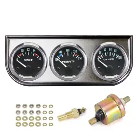 Byyouiv By-3in1s-0620 3-in-1 Triple Gauge Kit - Oil Pressure Voltage And Water Temperature Gauges Fo