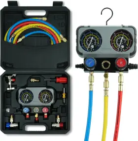 Calpose Lm 02 3 Way Ac Gauge Set Hvac Gauges For R134a R410a R12 R22 R502 Refrigerant Refriger