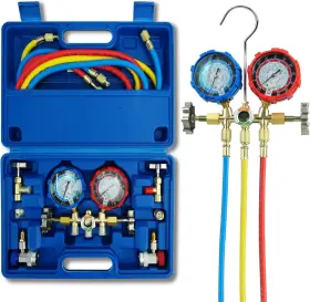 Calpose Lm 536 3 Way Ac Gauge Manifold Set For R134a R410a R12 R22 R502 Refrigerant
