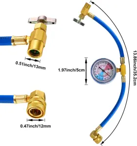 Bpv-31 Can Tap Bpv31 Bullet Piercing Valve R134a Kit Charge Hose With Gauge R12 R22 #3