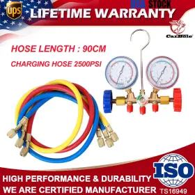 Hvac45002 Carbole New Ac Manifold Gauge Set A/c Refrigeration 3ft Color Hose Charging 2500psi Hvac45002 Carbole New Ac Manifold Gauge Set A/c Refrigeration 3ft Color Hose Charging 2500psi