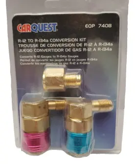Carquest 711181812060 R12 To R134a Conversion Quick Connect Coupler Kit High Low Side 90 Degree Angle