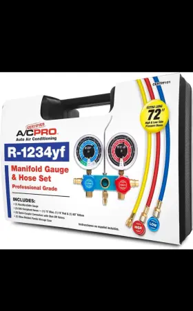 Certyf101-4 Certified A/c Pro Car Air Conditioner Refrigerant Gauge And Hose Reusable Ac Recha
