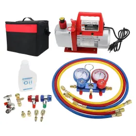 Cta-0180 Chentaitrading 4.5cfm Single Stage Rotary Vane Air Vacuum Pump And R134a Ac Manifold Gauge Set Cta-0180 Chentaitrading 4.5cfm Single Stage Rotary Vane Air Vacuum Pump And R134a Ac Manifold Gauge Set