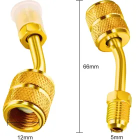 Chinco 754407055940 R410a Charging Vacuum Port Adapter Brass Converter With Thimble 5/16 Inch Fem #2