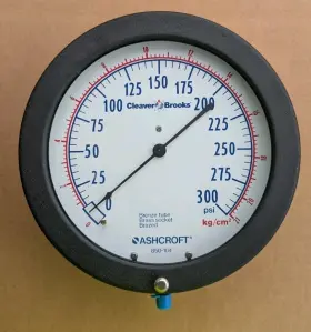 850-104 Cleaver Brooks Large Vintage 10 Inch 300 Psi Pressure Gauge Unused Read Prop