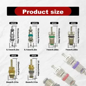 Crt7 Cmerto 102pcs Air Conditioning Valve Core Accessories Kit A/c R12 R134a Refrigerati #2