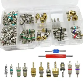 Crt7 Cmerto 102pcs Air Conditioning Valve Core Accessories Kit A/c R12 R134a Refrigerati