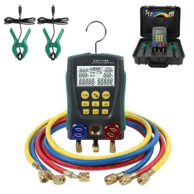 Cmtool Md-12 Digital Manifold Gauge Set Hvac Dual-channel Temp Sensor Tools For 89 Ki
