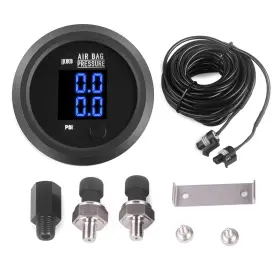 Apm-y-cb-02-bl-lcj Cnwzymx Air Bag Pressure Gauge Dual Digital Display 0-232psi 16bar For Ride Sus Apm-y-cb-02-bl-lcj Cnwzymx Air Bag Pressure Gauge Dual Digital Display 0-232psi 16bar For Ride Sus