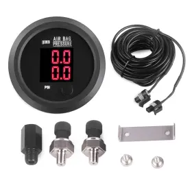 Apm-y-cb-02-rd-lcj Cnwzymx Air Bag Pressure Gauge Dual Digital Display 0-232psi 16bar For Ride Sus