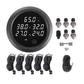 Cnwzymx Apm-y02-cb-05-wt-lcj Air Bag Pressure Gauge 0-232psi 16bar 5pcs 1/8npt To 1/4npt 2-1/16 Inch White Led