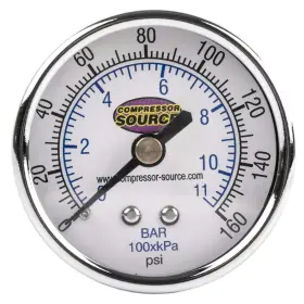 Compressor Source 684659125316 Quality 0-160 Psi Air Pressure Gauge 1/4 Inch Npt Center Back Mount Cbm 2 Face