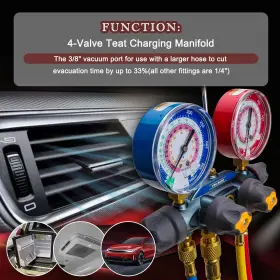 Yhd-49968 Danhonwin 49968 Charging Manifold And 4 Valve Test Set With 60 Inch Ball Hoses Compa #3