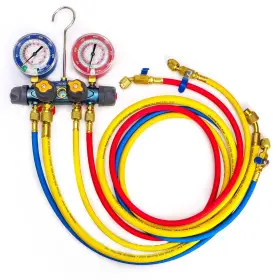 Yhd-49968 Danhonwin 49968 Charging Manifold And 4 Valve Test Set With 60 Inch Ball Hoses Compa