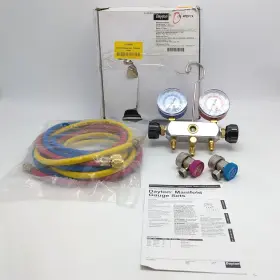 4pdf7a Dayton 4pdf7 Manifold Gauge Set 2 Valves 3 Hoses 3/4 In