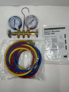 4pdg1 Dayton Mechanical Manifold Gauge Set 2 Valve 3 Hoses