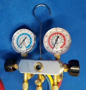 4pdf8 Dayton 4pdg8 Manifold Gauge Set 2 Valve 3 Hoses #2
