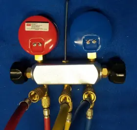 4pdf8 Dayton 4pdg8 Manifold Gauge Set 2 Valve 3 Hoses #3