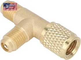 Dioche 313055920996 Hvac Tools Ac Vacuum Pump 1/4ftft Valves Core Tee Adapter With Swivel Connector Q Dioche 313055920996 Hvac Tools Ac Vacuum Pump 1/4ftft Valves Core Tee Adapter With Swivel Connector Q