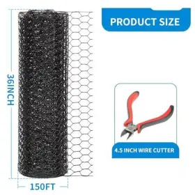 Duo2 Dolemoduo 36ftft X 150ft Black Chicken Wire Mesh Fence 20 Gauge #3