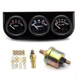 Aga30na Drisentri Triple Gauge Kit 52mm 3 In 1 Car Auto Voltmeter Water O