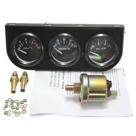 Aup-305 Drisentri 52mm 3 In 1 Car Auto Gauge Kit 12v Triple Oil Temp Water Aup-305 Drisentri 52mm 3 In 1 Car Auto Gauge Kit 12v Triple Oil Temp Water