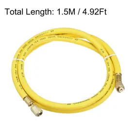 Duefixing 617662171759 1/4 Sae Thread Connector 1.5m Length 500psi Charging Hose Tube Yellow #2