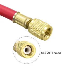 Duefixing 617662837051 1/4 Sae Thread Charging Hose Tube Hvac 600psi 3.0m Length Red #3