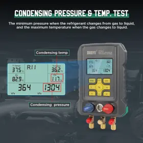 Duoyi522a Duoyi Refrigeration Digital Manifold Gauge Hvac Pressure Temp Leakage Test Clip Hose #3