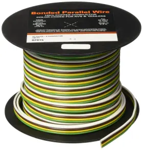 East Penn 083996029156 Deka 02915 100ft 16-4 Gauge Parallel Primary Wire Yellow Green White Brown
