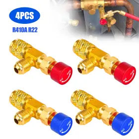 Eeekitonline 600609565247 4pcs Air Conditioning Refrigerant Charging Valve Safety Adapter For R22 R410a