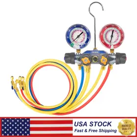 Egqp1854 Eg-auto For Yellow Jacket 49968 4-valve Test And Charging Manifold Gauges R-22/404a/410a