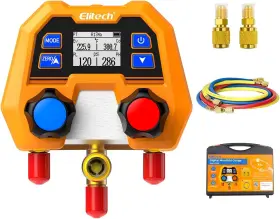 Elitech 313029063049 Digital Manifold Gauge Set For Hvac Refrigeration And Ac Systems Support