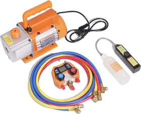 Wjl-6000 Elitech 445024938954 4-in-1 Combo With 3cfm Vacuum Pump Digital Manifold Gauge Leak Detec