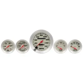 Equus 046074168031 5-piece Gauge Set White Face/silver Bezel Equus 046074168031 5-piece Gauge Set White Face/silver Bezel