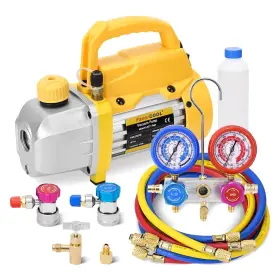F2c F2ct65r134a03 Ac Gauges And Vacuum Pump Kit 3 Cfm 1/4 Hp Hvac Manifold