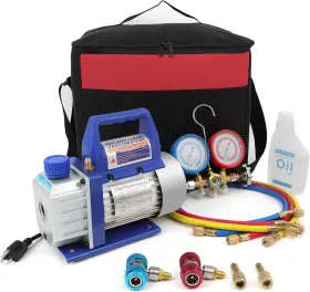 109961-ltmhe Fahkns 1/4hp With Manifold Gauge Set For A/c Hvac Auto Repair R134 Oil