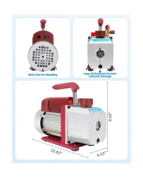 144001-fah-di Fahkns 110v 4 Cfm Vacuum Pump 1/3hp With Manifold Gauge And Leak Detector Set #3 144001-fah-di Fahkns 110v 4 Cfm Vacuum Pump 1/3hp With Manifold Gauge And Leak Detector Set #3