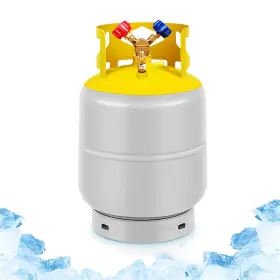Fahkns 840366468737 Recovery Tank Reusable Cylinder Can 30 Lb Hvac Reclaim 1/4 Sae Y V