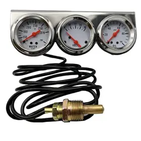 Fainwan 765133669448 3 In 1 Car Meter Auto Gauge Triple Kit Voltage Water Temp C #2