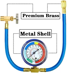 Fanovo 747992830801 Refrigerator Freon Recharge Hose Gauge Piercing Valve Self Sealing R134a #3